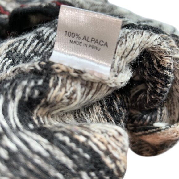 Raffo 100% Alpaca SUPER SOFT Fair Isle green red cardigan sweater XL - Picture 4 of 4